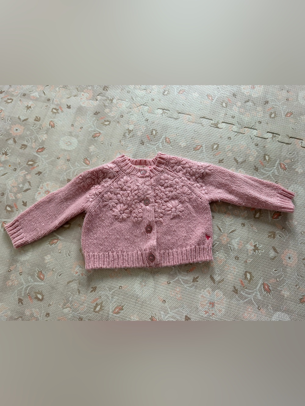 Pink Chicken Pink Floral Knit Cardigan